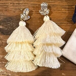 Chic Ivory Tassel Earrings